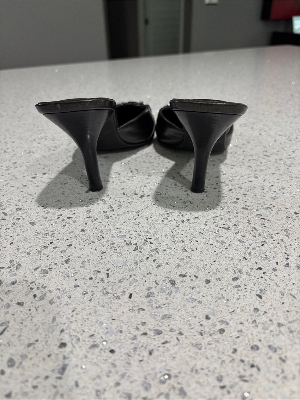 Lines Paolo Black Pointed Leather Mules with Metal Bit - Picture 3 of 5